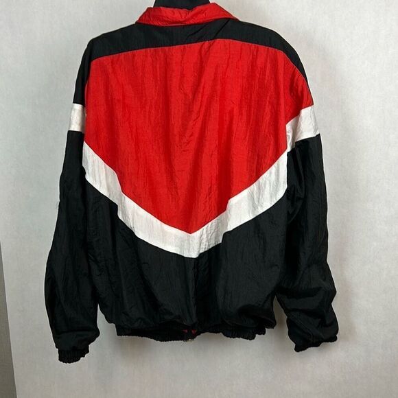 Vtg Sprint Windbreaker Jacket Sz M Black Red White Blue 80s 90s Track Colorblock - Picture 4 of 10